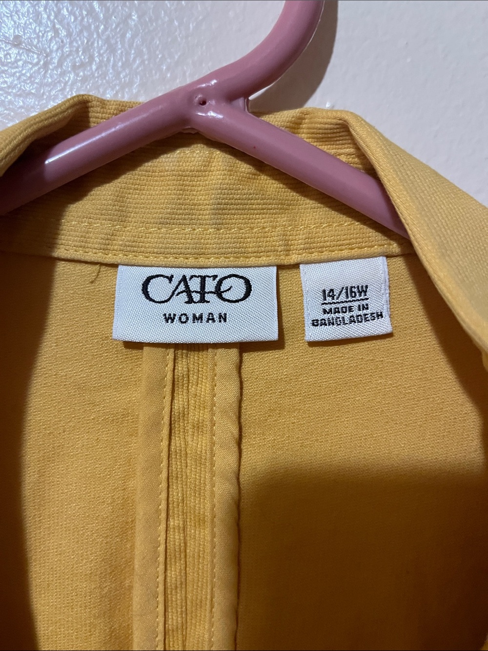 VTG CATO WOMEN / Size 14-16 / Peter Pan Collar / Big Buttons / Pockets / Yellow - Picture 6 of 8
